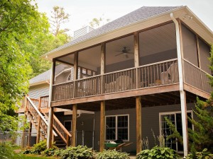 Screened in patio on top of wood deck