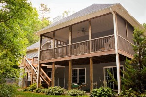Screened in Porch on top of wood deck