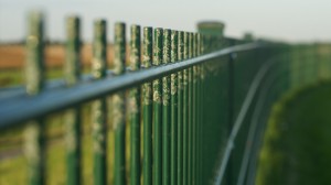 Industrial Green Steel Fence