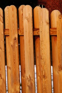 Cedar wood shadow box fence